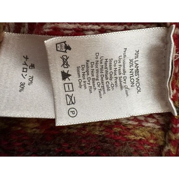 Vintage Eddie Bauer Sweater Top Women Large Red Knit Long Sleeve Grandmacore Y2K - Picture 4 of 9